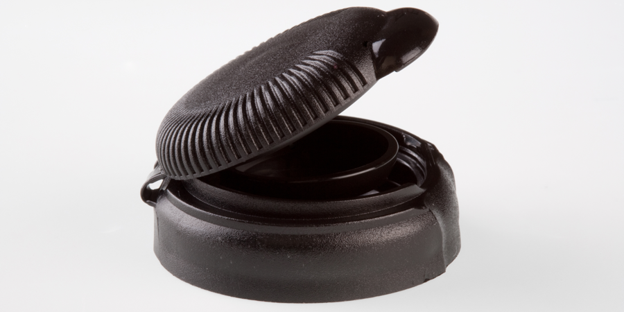 Black plastic cap