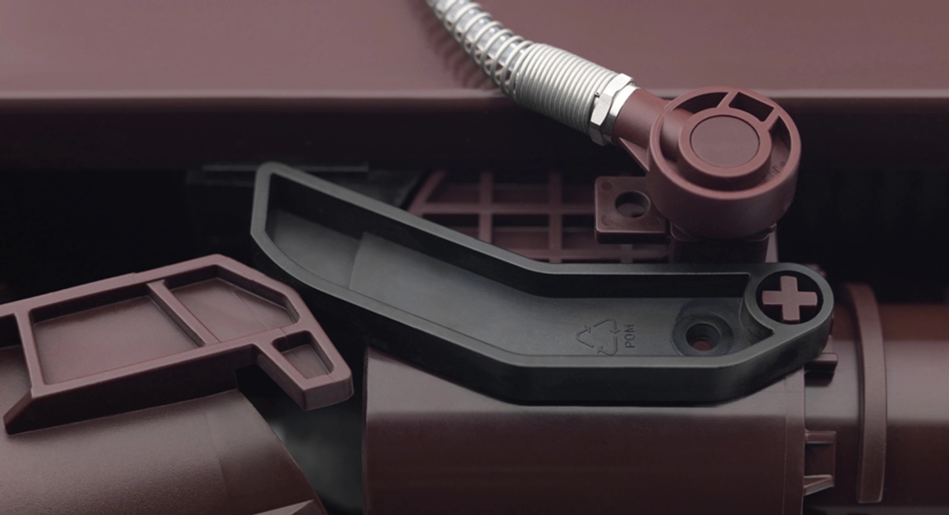 Details of coffee machine in plastic
