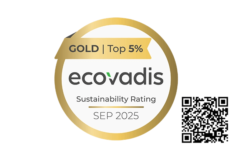 EcoVadis gold logo with QR code