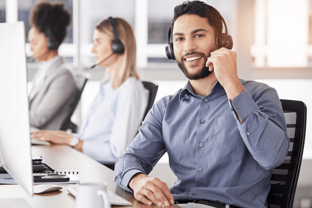 Man with a headset.